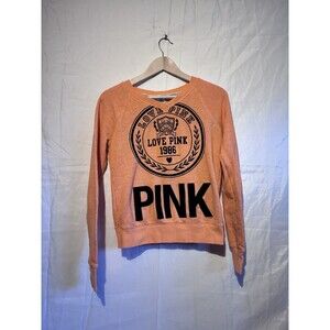 Victoria’s Secret PINK Love Pink 1986 Crewneck Sweatshirt XS Orange